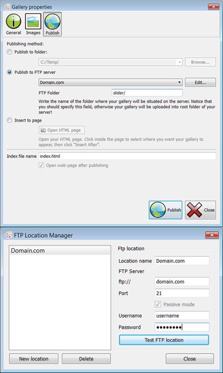 Publish to FTP